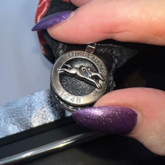 Longchamp RARE Velvet Floral Le Pliage Tote Bag - Picture 8 of 12